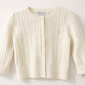 Ralph Lauren Ivory Cable Knit Sweater 18M